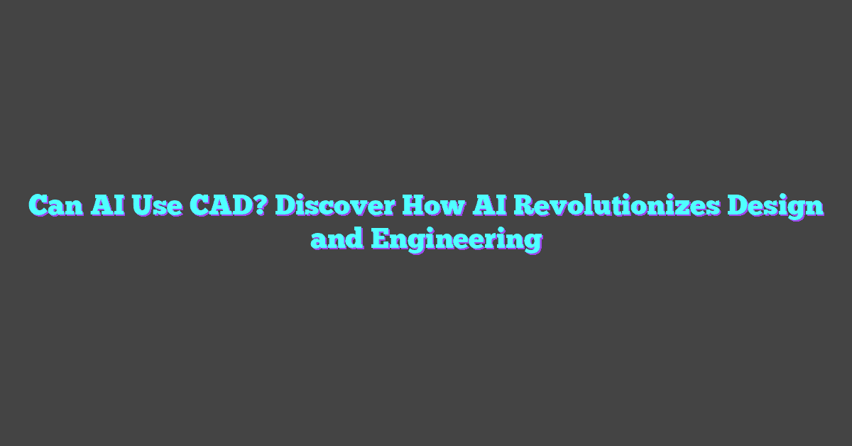 Can AI Use CAD? Discover How AI Revolutionizes Design and Engineering